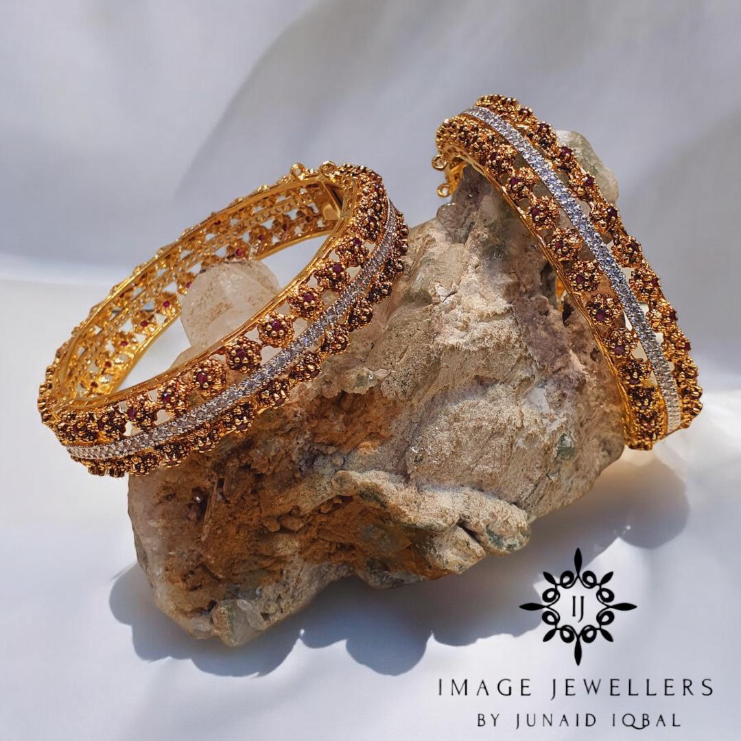 Radiant Zircons & Ruby in a Refined Oxidized Setting
