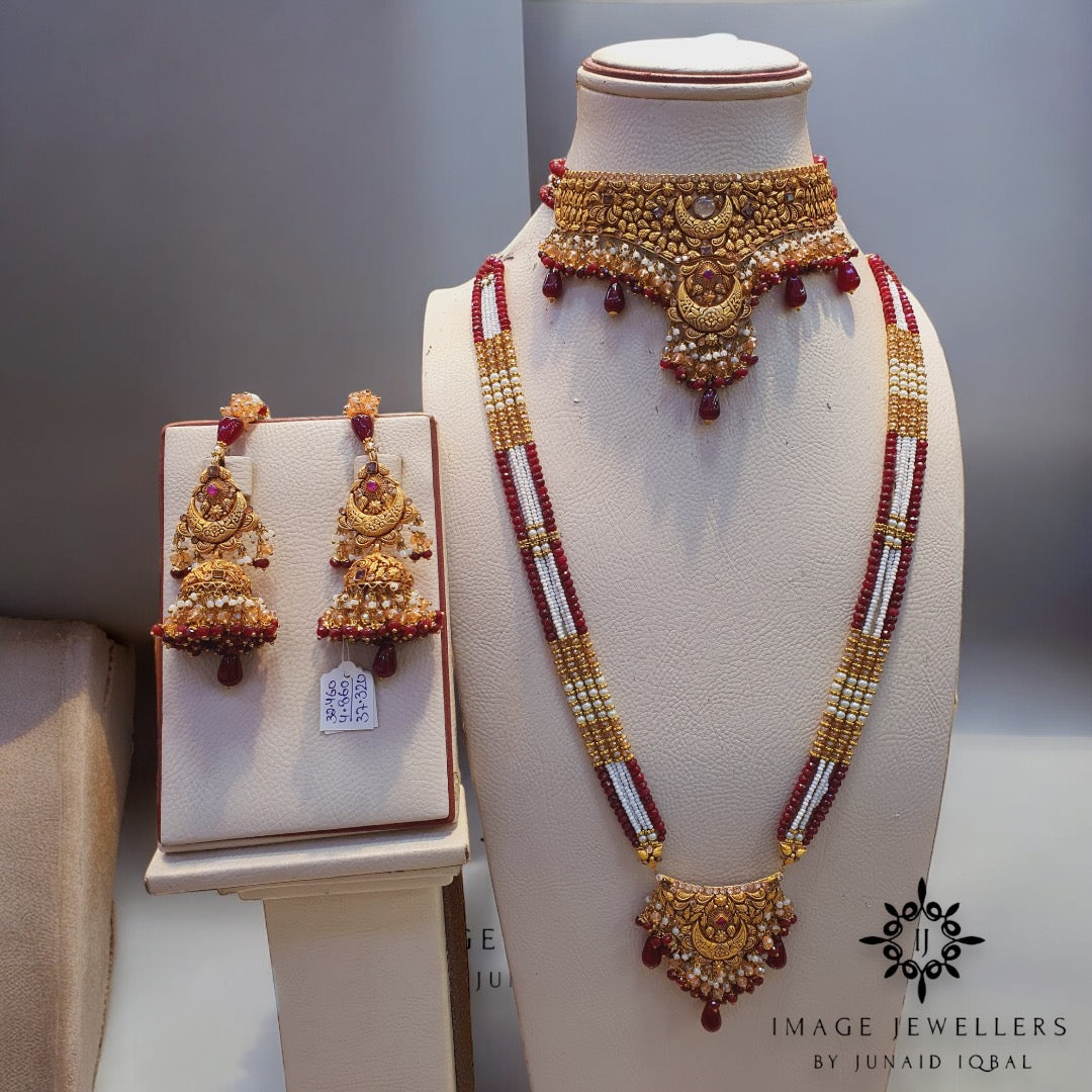 Royal Indian Bridal Jewelry Set – Maala Choker Earrings